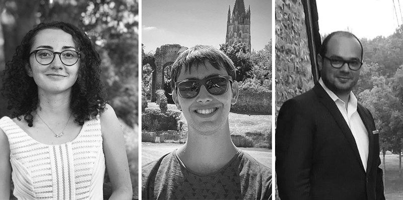 Déborah Monadé et Baptiste Coquinot, deux des six membres actuels du debating club de l’ENS et Armand Terrien, alumnus et membre de 2004 à 2006