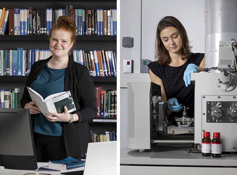 De gauche à droite : Sophie Bavard et Alice Marcotte © Jean-Charles Caslot – Fondation L’Oréal