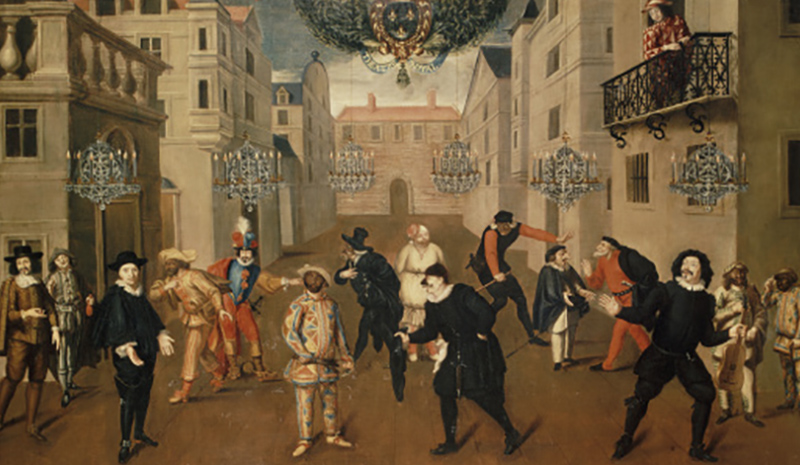 Anonyme français (? - ?) Farceurs français et italiens - 1670 © RMN-Grand Palais / Agence Bulloz Paris, Théâtre-Français