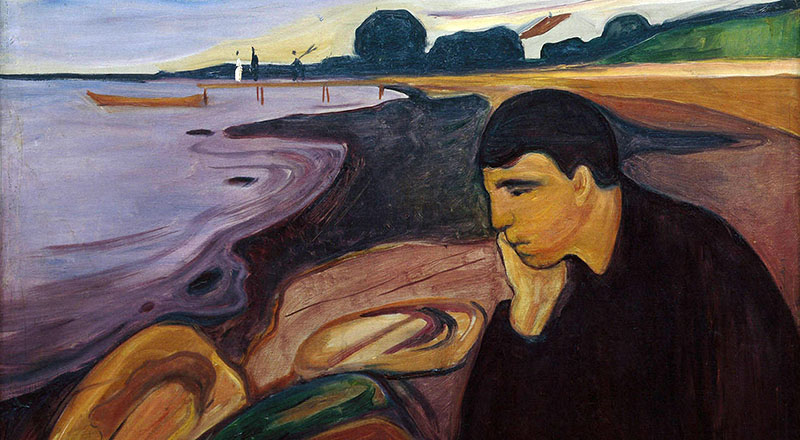 Edvard Munch (1863-1944), Mélancolie, huile sur toile (1894). © IanDagnall Computing -Alamy Stock Photo