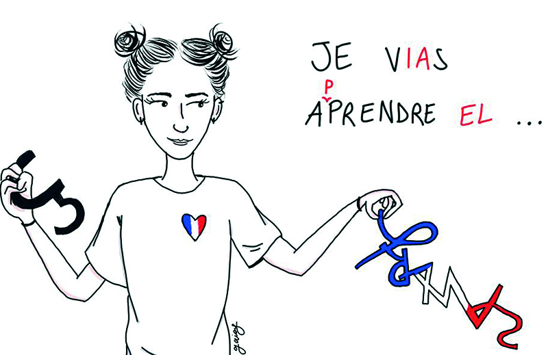  Visuel créé pour la formation "Langues et dyslexie" à l"ENS-PSL ©  Gaia Gaboardi 